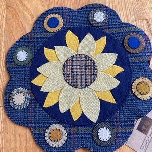 Handmade wool charger/placemat.